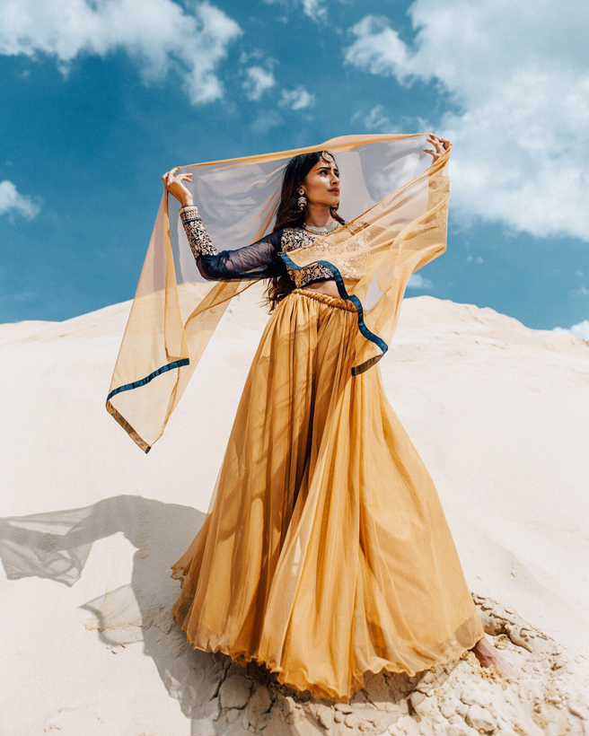 Stunning fashion photography featuing Shubhangi Tyagi  wearing Indian ethnic wear