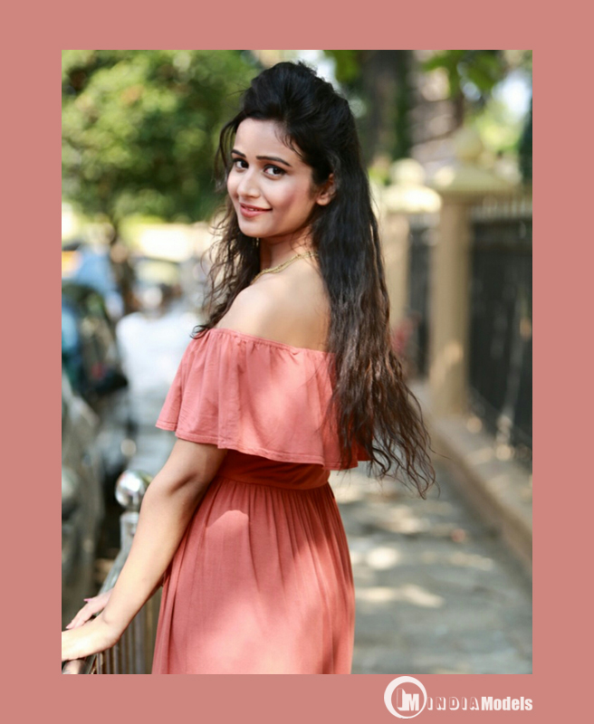 Model Simran Gupta in a beautiful pink dress