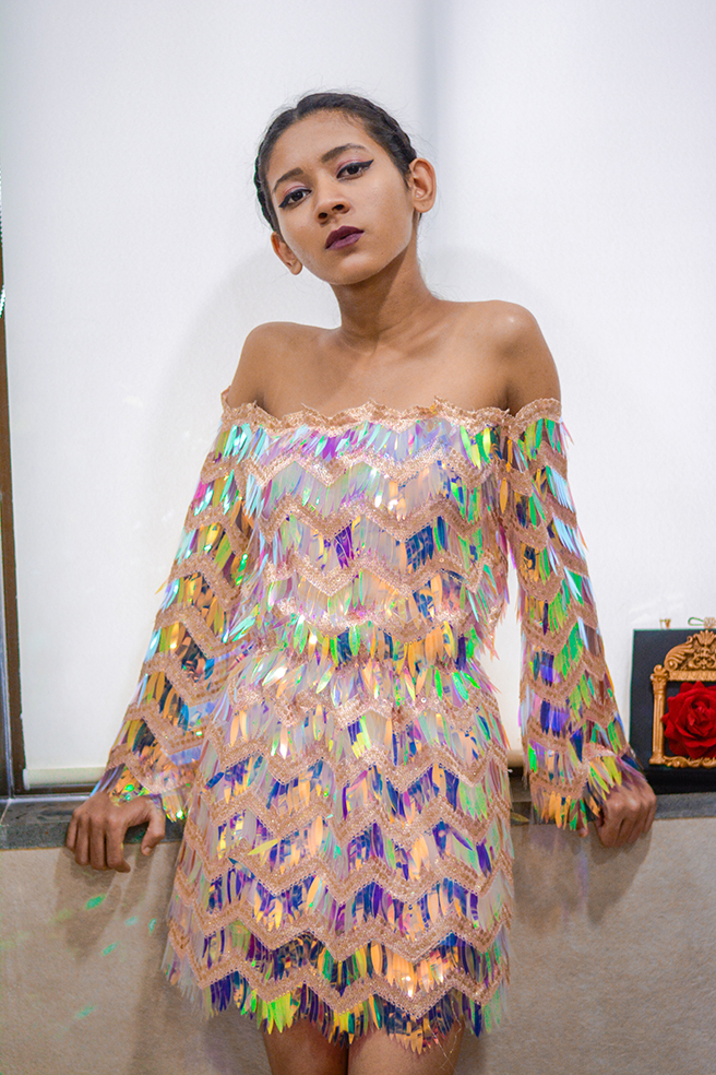 Mumbai model Aditi Negi in a elegent sequin dress