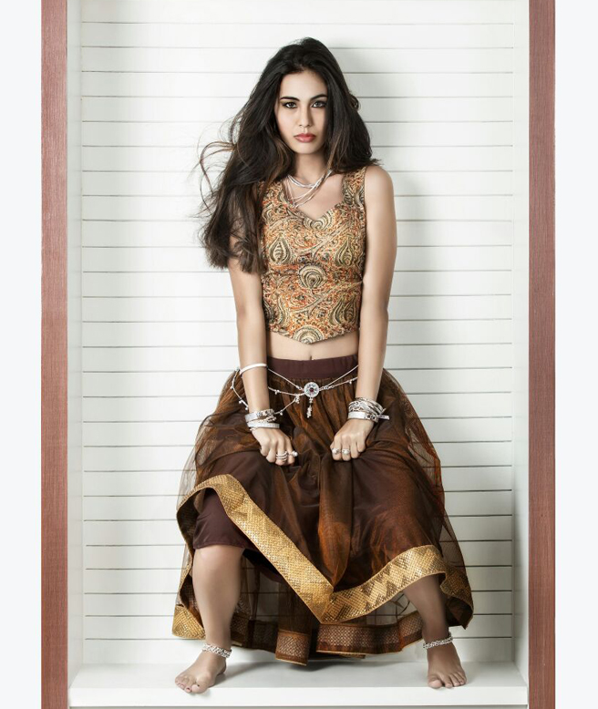 International fashion model in Indian ethnic wear