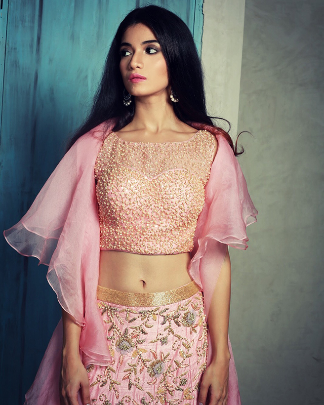 Mumbai based model Jyotsna Gorawara in a Pink lehenga choli