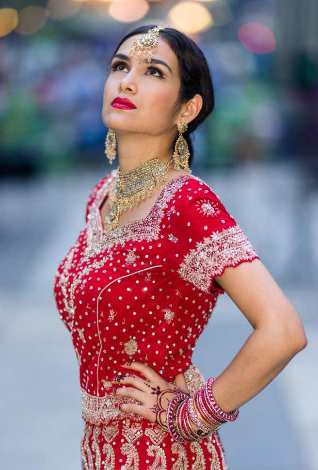 Model Monica Rahman photographed in stunning Indian Bridal wear