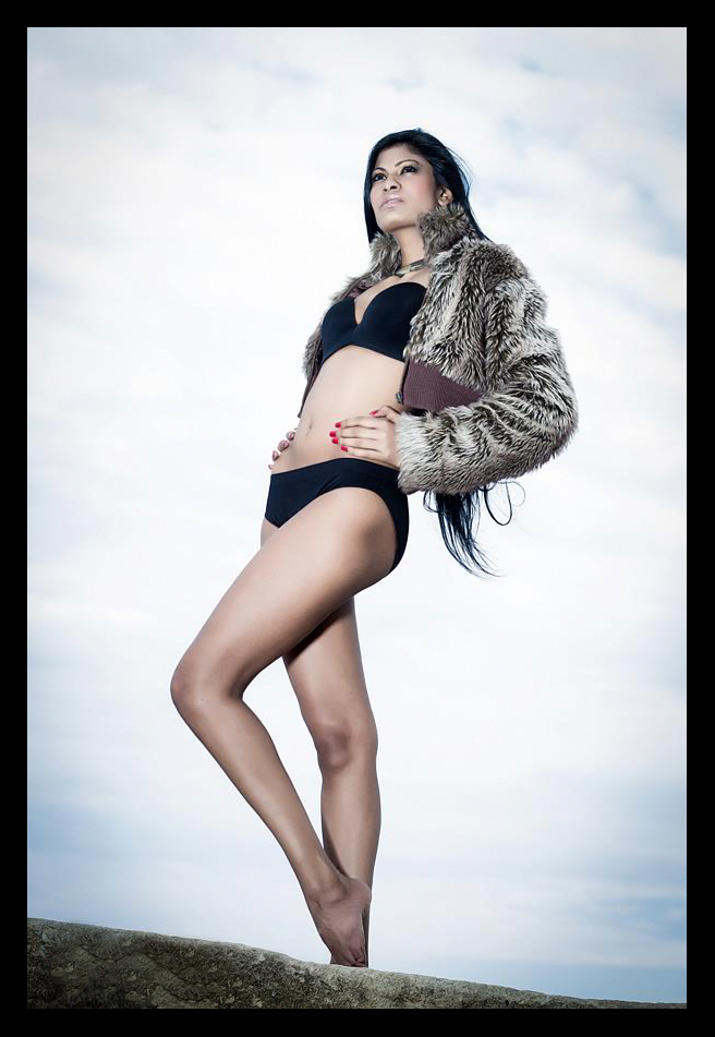 Beautiful indian model Neetasha Singh in a black Bikini