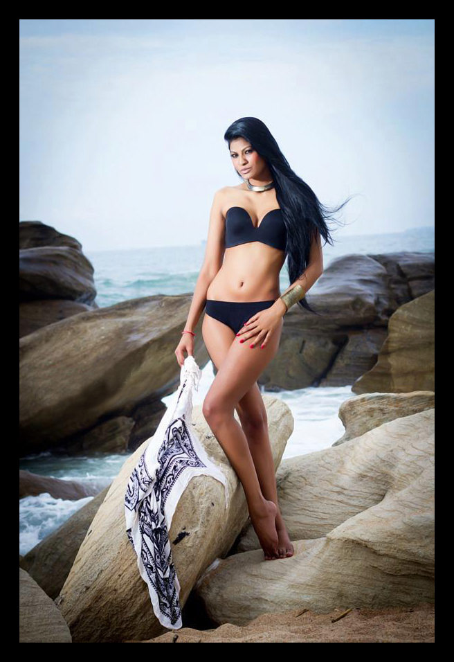 Desi South African model Neetasha Singh Photoshoot in black bikini