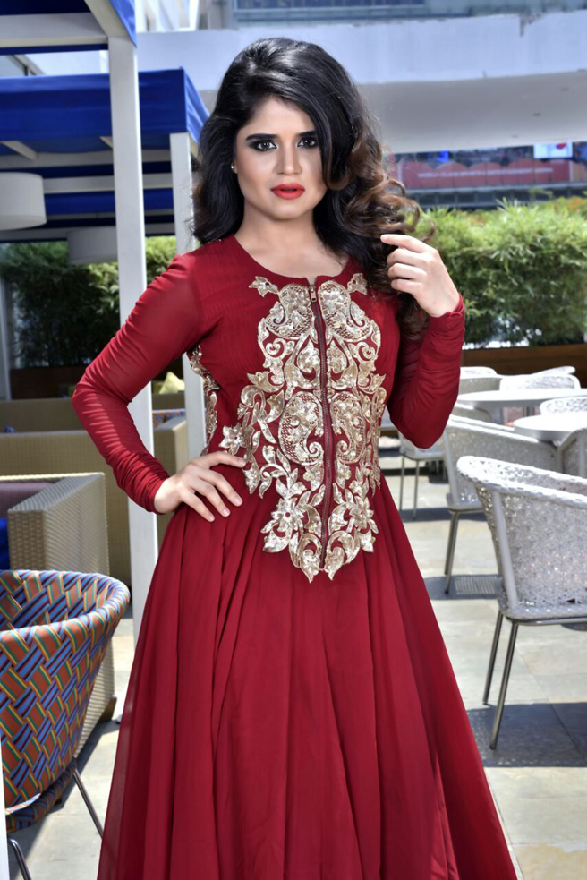 Beautiful indian actress Ranjanaa Mishra  looking stunning a red dress