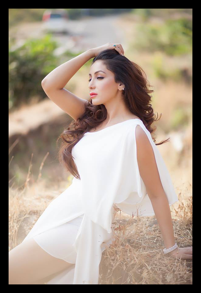 outdoor fashion shoot with beautiful Inidan girl Shilpi Sharma wearing a white dress